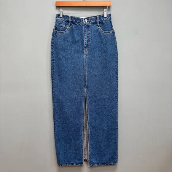 Derek Lam 10 Crosby Denim Midi Skirt Blue 27 - Picture 2 of 11